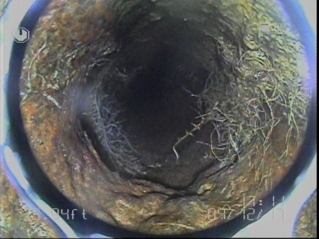 Inside a Cast Iron Drain line using a sewer camera