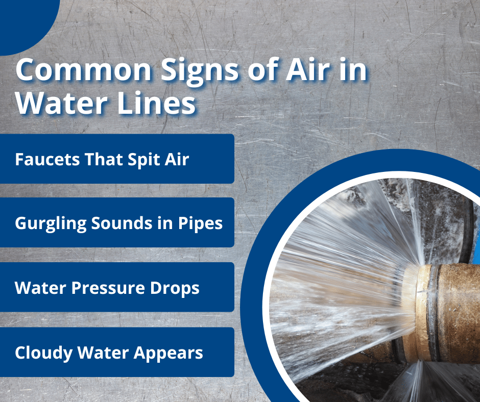 common signs of air in water lines