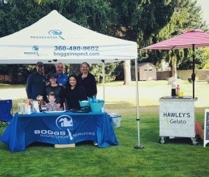 Some of the Boggs team, along with Hawley’s Gelato, take part in the Thurston County Realtor Association’s Annual Golf Tournament to raise money for the Thurston County Food Bank. Photo courtesy: Boggs Inspection Services