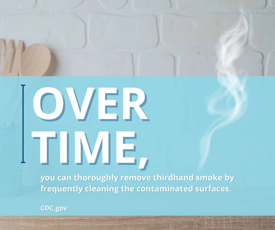 to get rid of cigarette smell and residue you must clean well and repeatedly