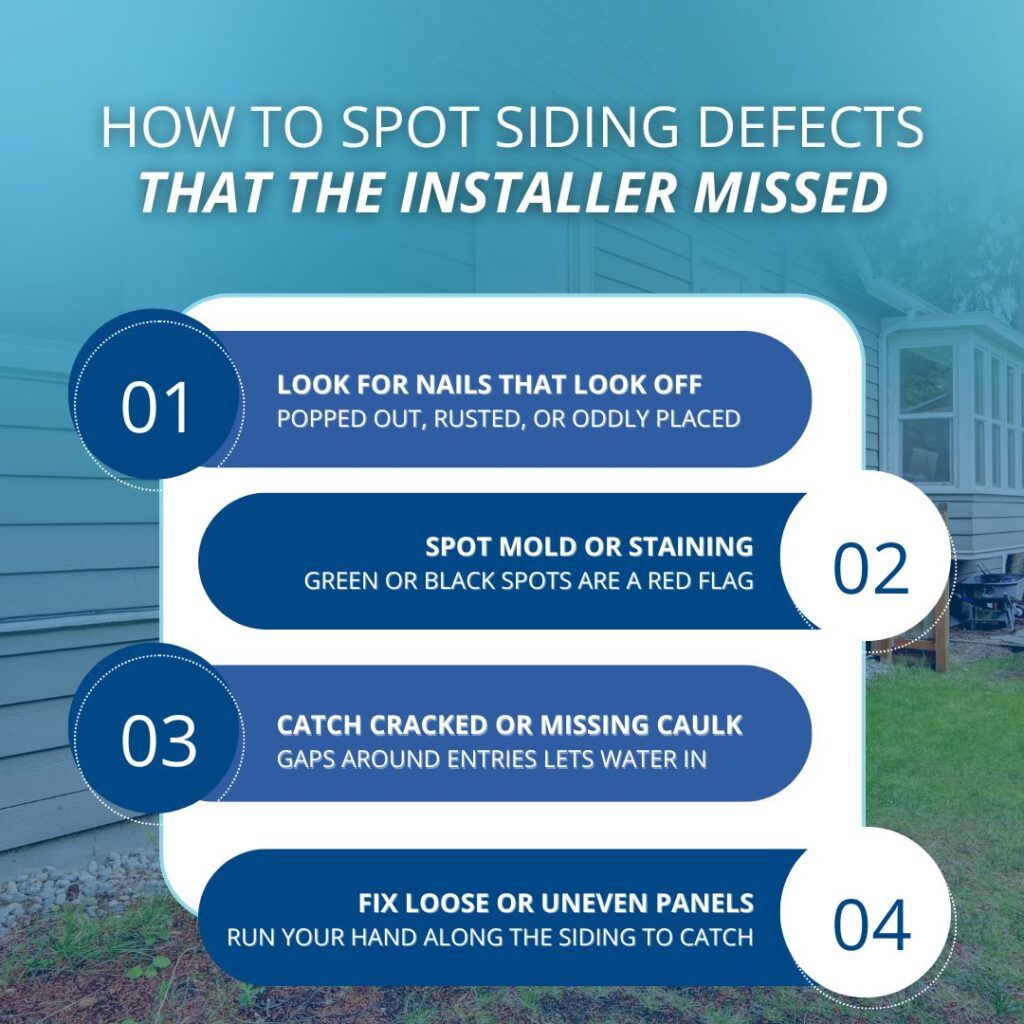 signs of siding installation defects