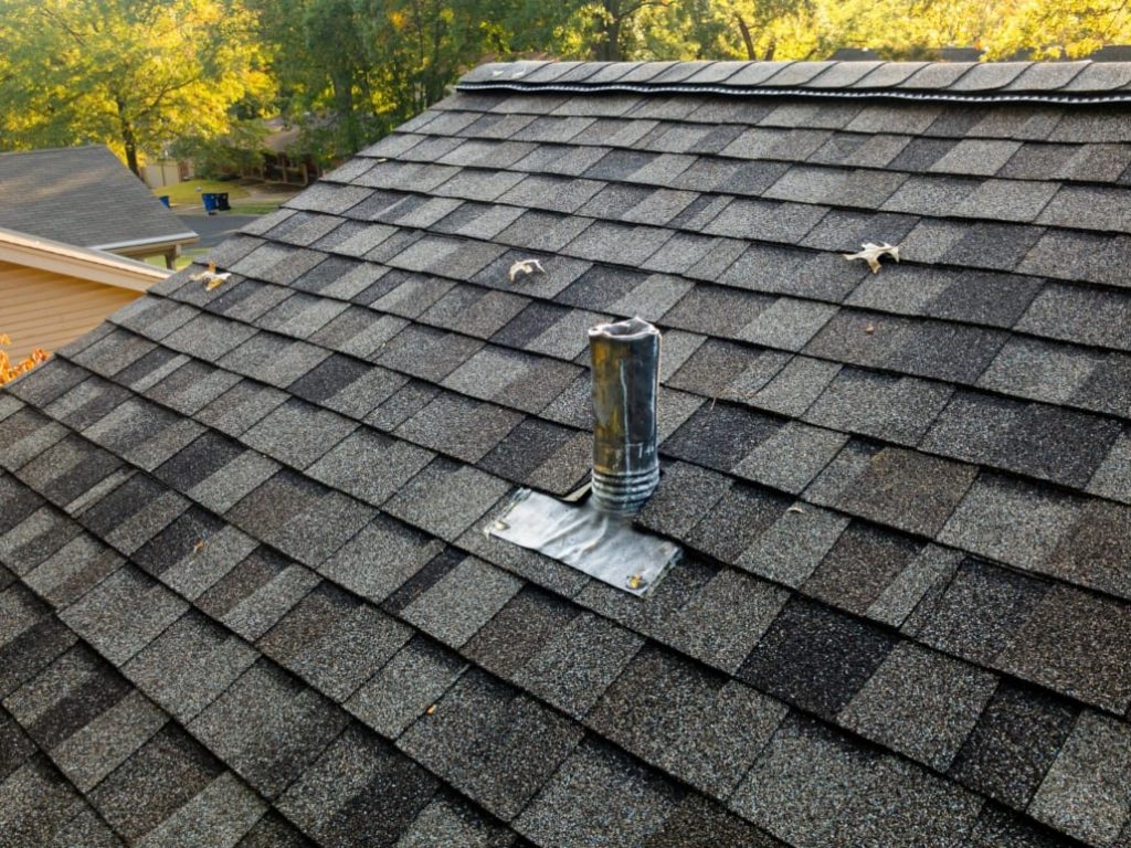 Pipe vent on a roof.