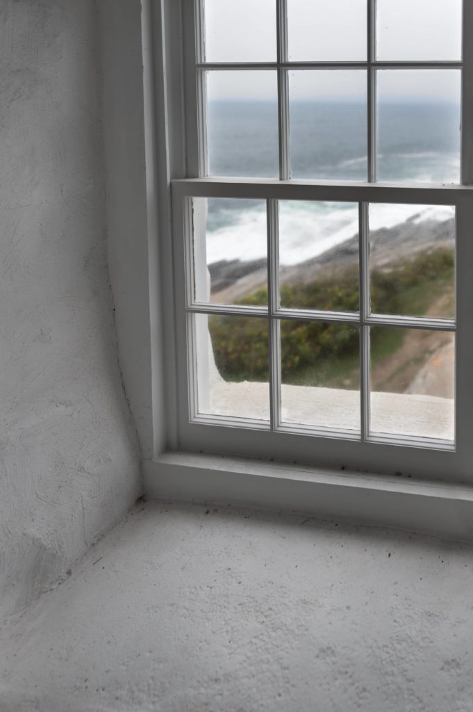 Window sash on a window.