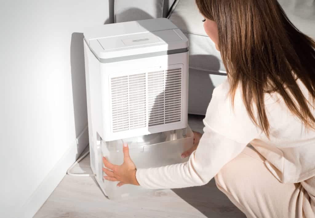 Dehumidifier helps with air quality.