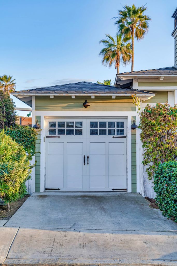 Hip roof on a garage.