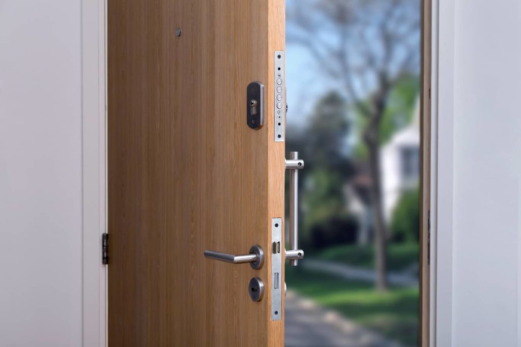 Reinforced locks on a door