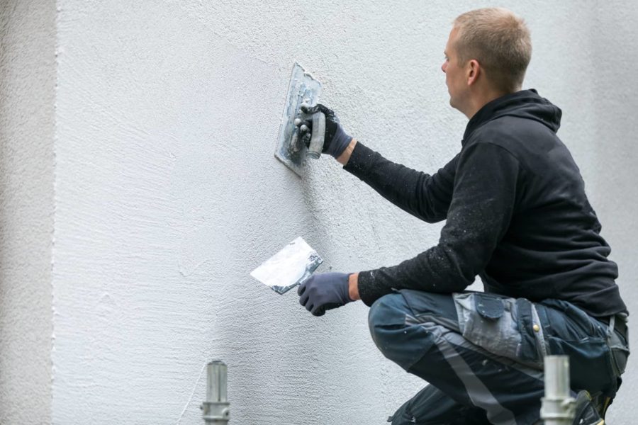 Stucco on a house