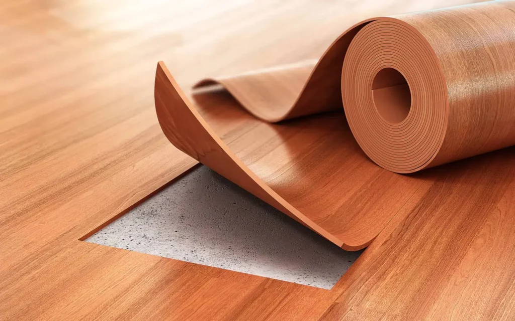 Vinyl flooring can come in rolls or planks. Make sure to select the right style for your home. 