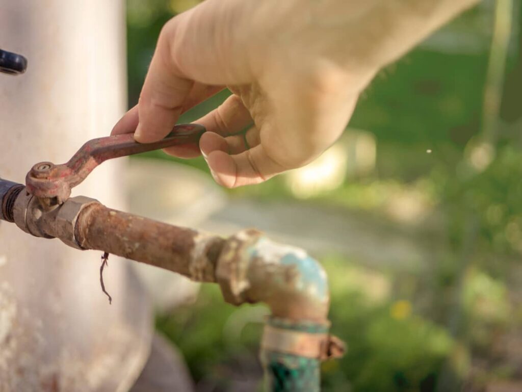 Use the main water line to turn off the water to your sprinkler system.