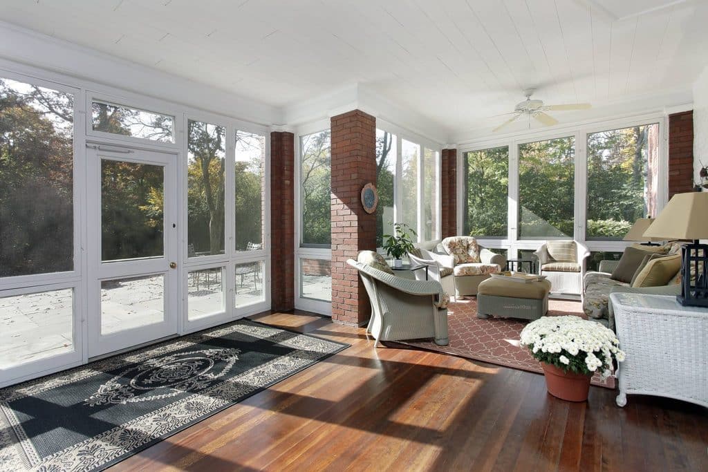 Screened in porch ready for winter.